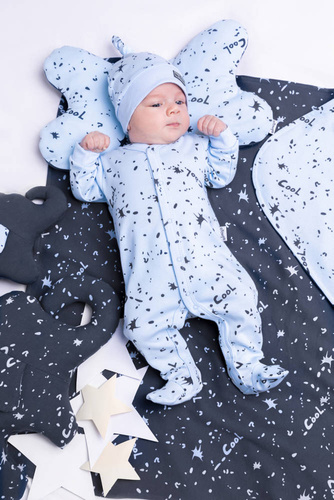 185054 Maks Czapeczka niemowlęca z węzełkiem Nicol - błękitny 