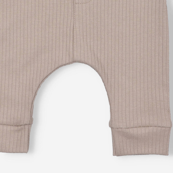 KAR-0001/KAW Spodnie z dzianiny prążkowej Lagarto Verde - beżowy