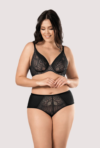 Desire BO50 mefemi by Nipplex  czarny biustonosz soft bralette z koronką