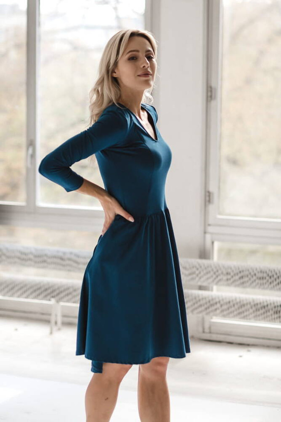 Just Milk Sukienka do karmienia rękaw 7/8 Milk&Love poseidon