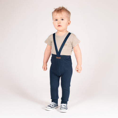 215018 Spodnie na szelkach "Eddy" Nicol - granatowy