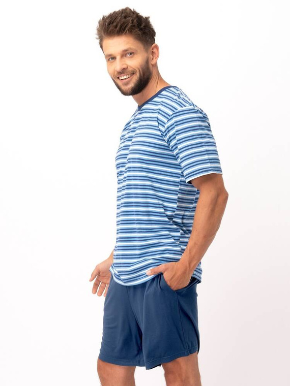 MNS 364 Piżama Męska Key niebieski