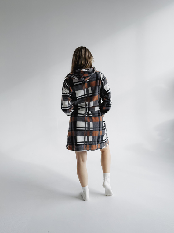 031 Kocyk Szlafrok De Lafense – ciepły polarowy szlafrok damski Super Cozy, camel