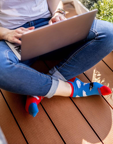 Baranki Owieczki Skarpety stopki finest cotton dwie różne Sesto Senso niebieski