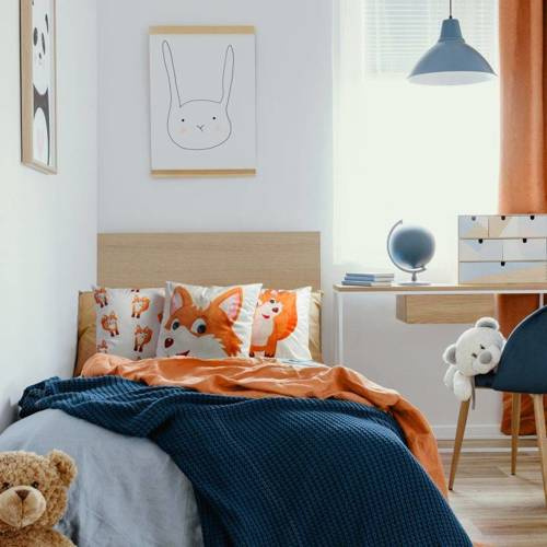 Kids 9A Poszewka dziecięca Design91 biały/pomarańczowy