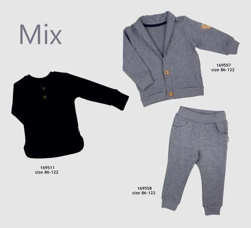 169511 Bluzka bawełniana z długim rękawem "Mix" Nicol - czarny