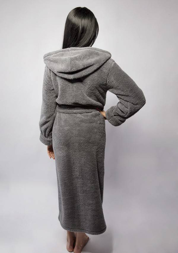 Diana długa Podomka Szlafrok Damski Dkaren - szary