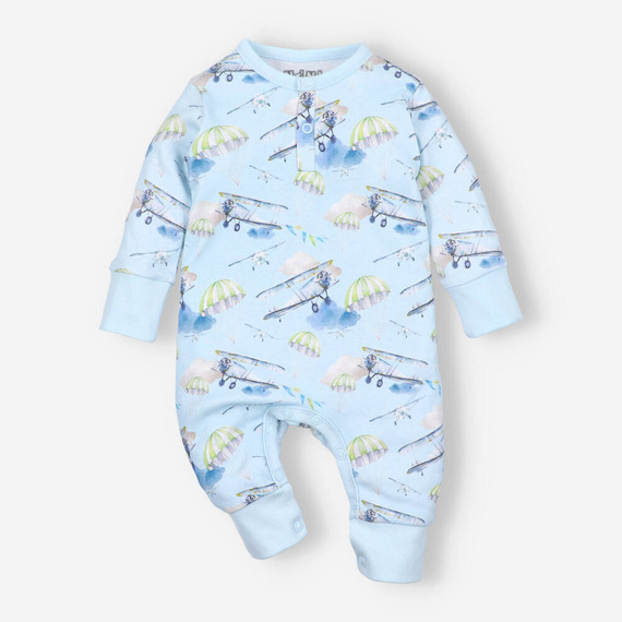 ABN-3994/SAM Samoloty Pajacyk bez stópek dla chłopca Nini druk