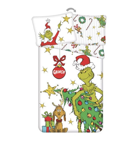 Pościel Grinch Grinchmas JF24 140x200 bawełniana 100% Grinch zamek