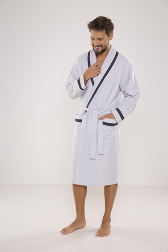 564 Bruno szlafrok męski De Lafense - jasny melanż