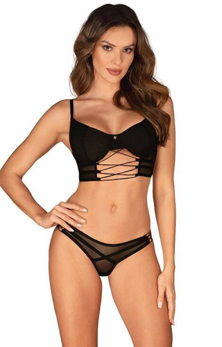 Roxelia Set Biustonosz+ stringi Obsessive- czarna