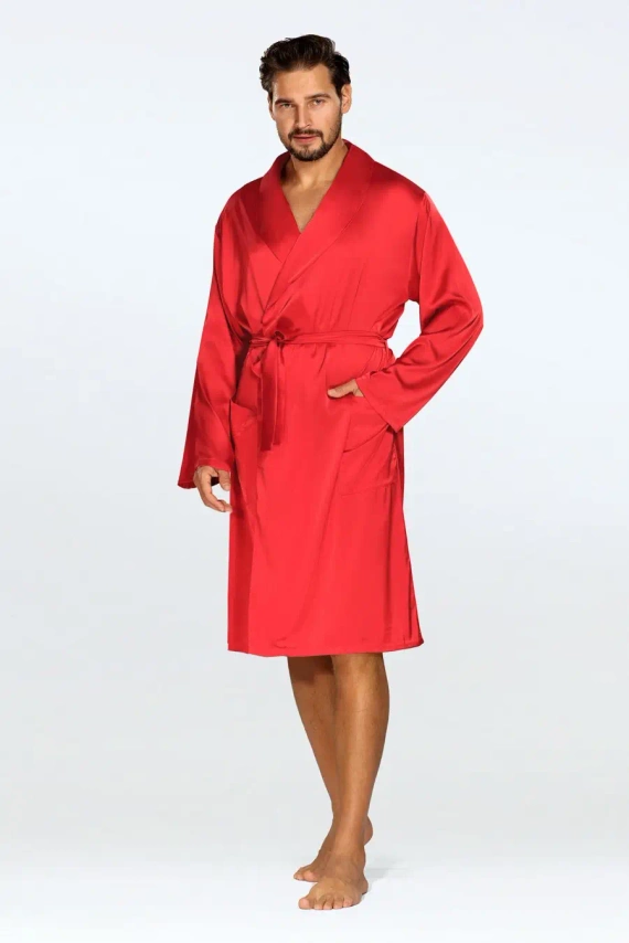 Lukas Szlafrok męski Dkaren - czerwony