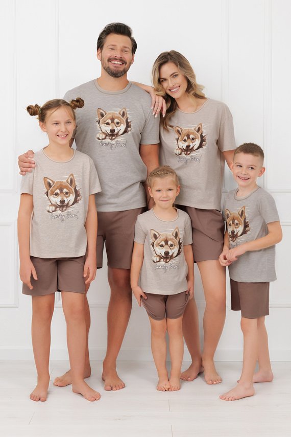 Piżama męska Shiba Italian Fashion 100% bawełna szorty krótki rękaw