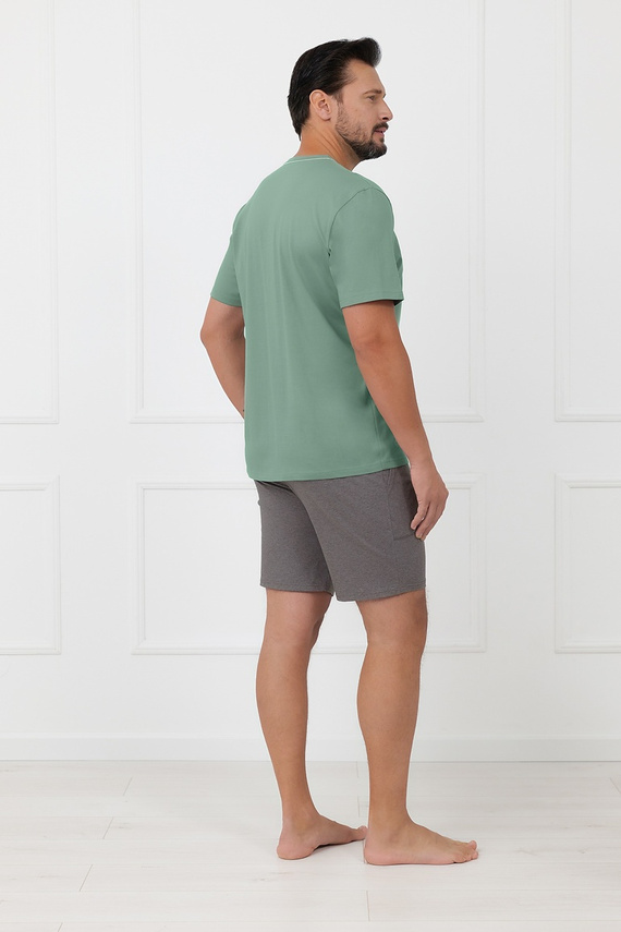 Piżama męska Active Italian Fashion bawełniana rower krótka- szałwia
