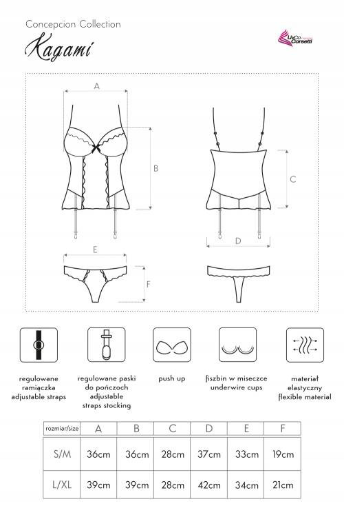 Kagami LC 90205 Gorset + stringi LivCo Corsetti Fashion