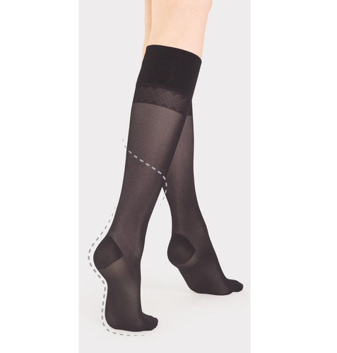 M 2107 Dots Massage Podkolanówki 30 den Fiore - black