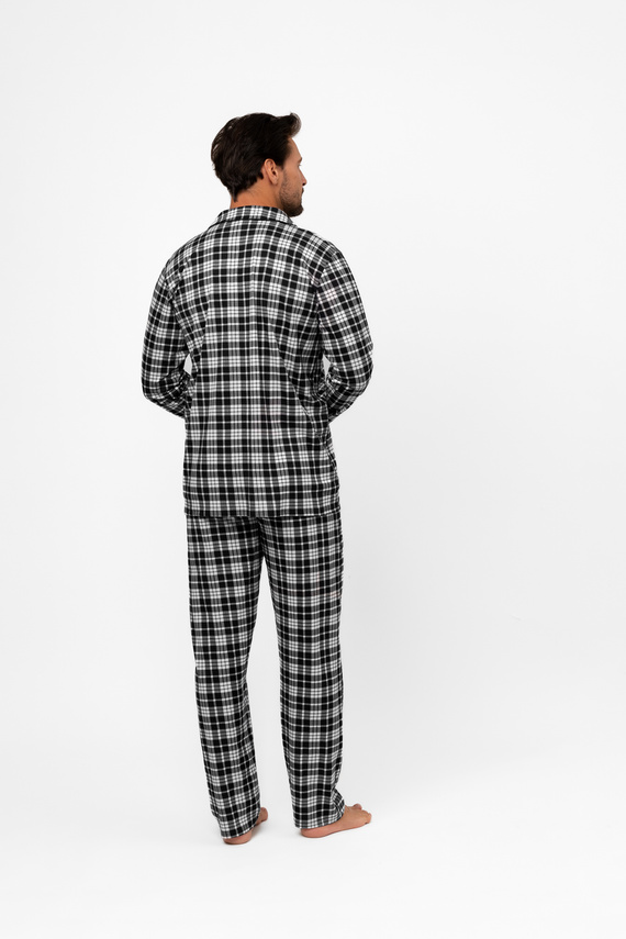 Piżama męska Klark – bawełna 100%, długi rękaw i spodnie Italian Fashion 