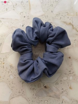 Scrunchie gumka do włosów gładka Milk&Love ciemny błękit