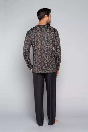 Pinus Piżama Męska długi rękaw, długie spodnie Italian Fashion- druk/grafit 