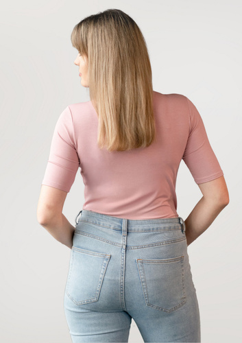 Layla Bluzka półgolf z krótkim rękawem Babell -różowa