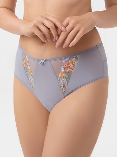 Gorsenia B015 Flora Brazyliany Damskie Średni Stan Haft Tiul Szare
