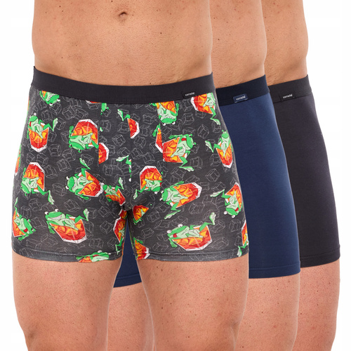 946/06 Bokserki męskie Cornette – bawełniane, granatowe, grafitowe, wzorzyste