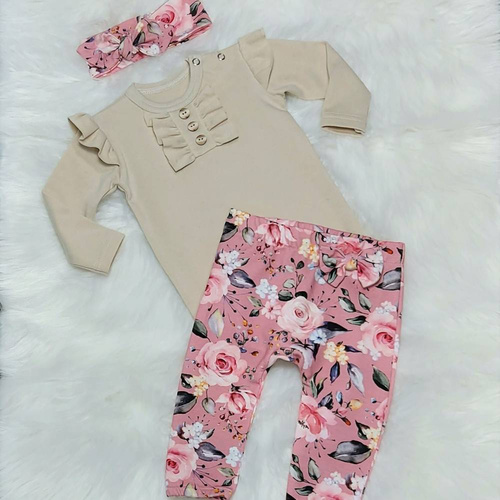 Renia Body z długim rękawem Bambarillo beżowy