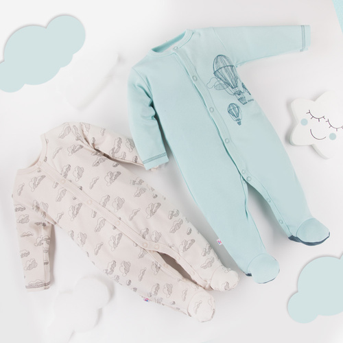 Balloons Pajac dla chłopca Eevi - beż druk