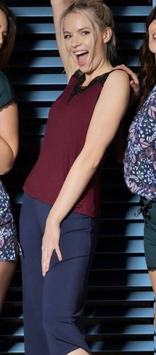 Margot Mix&Match Koszulka Piżamowa Koronka Nipplex - burgund