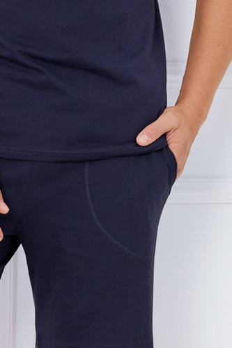 Port Piżama Męska krótki rękaw, spodenki Italian Fashion - granatowy