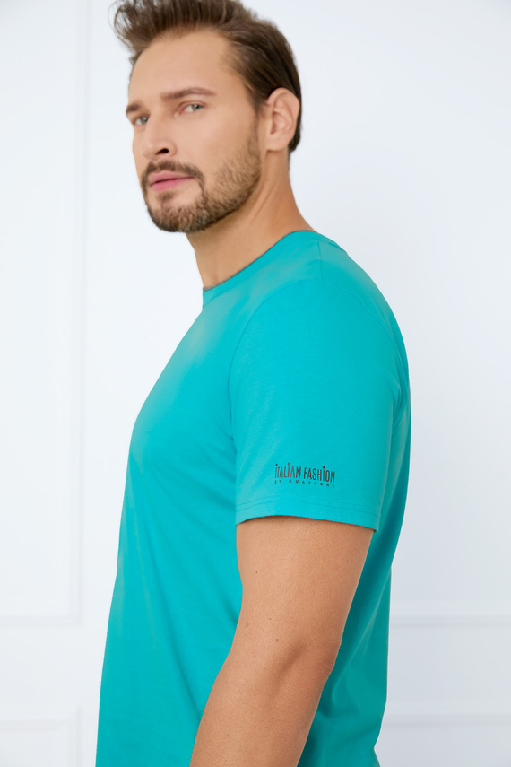 Krystian Piżama Męska krótki rękaw, spodenki Italian Fashion - turkusowy 