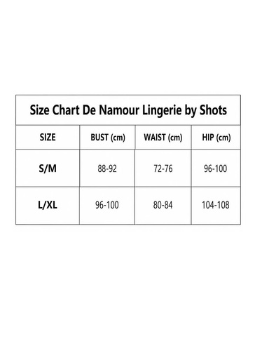 SHOTS De Namour Lace Mesh DEN113 czarne babydoll z koronką i figami