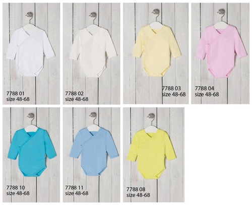 010 03 Body rozpinane z długim rękawem "Basic" Nicol - żółty