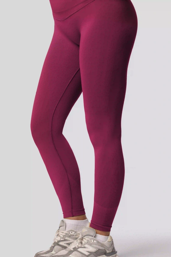 Legginsy push-up Spaio PRO modelujące kryjące wysoki stan red wine