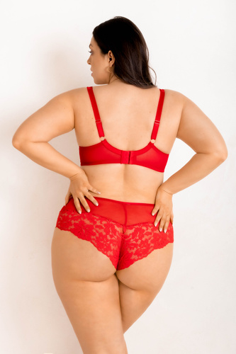 19152 Jasmin Figi Mediolano – pełne, czerwona koronka, bawełniany klin