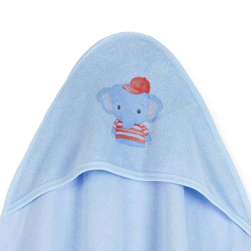 Słoń w czapce niemowlęce okrycie kąpielowe Martex niebieski
