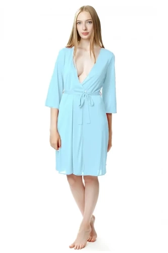 86299 Passion Szlafrok peniuar Mewa turkusowy