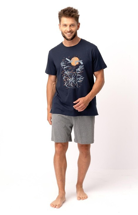 MNS 749 Piżama Męska Key- granatowy 