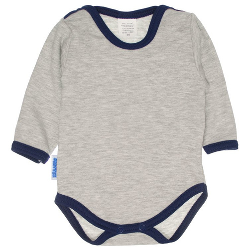 Body szare długi rękaw Martex różowa lamówka