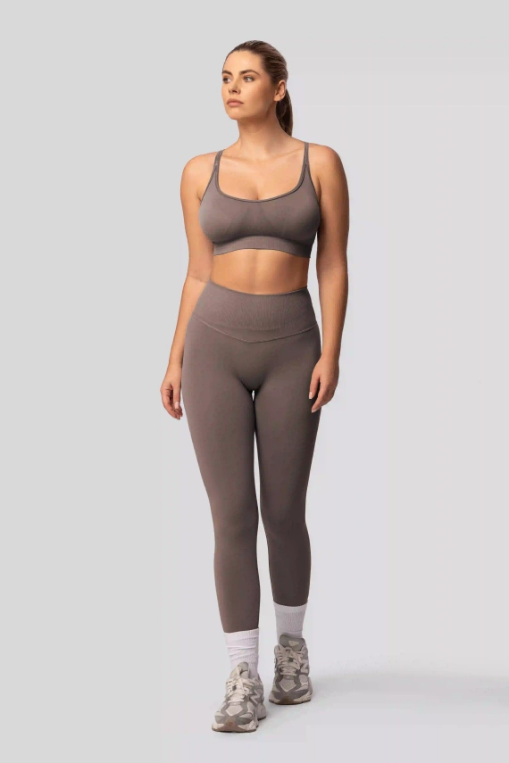 Legginsy push-up Spaio PRO modelujące kryjące wysoki stan taupe