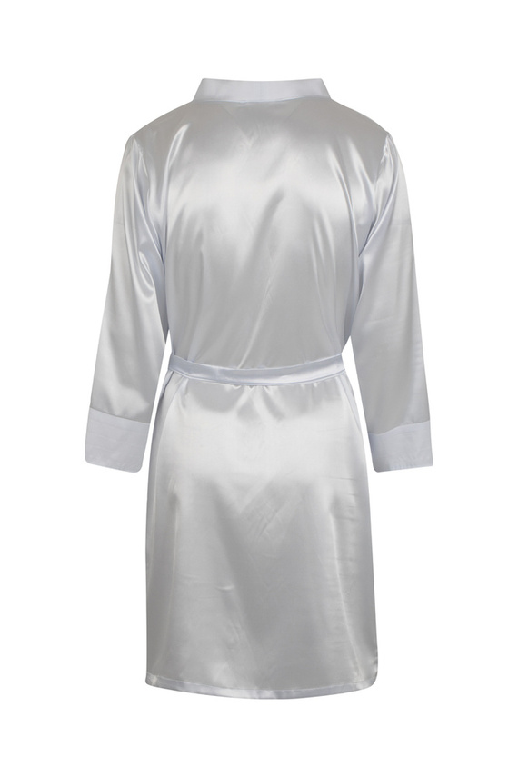 Ares Szlafrok męski satynowy ByShelly - biały