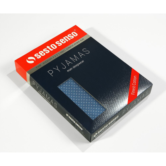 Rozpinana Piżama Męska krótki rękaw Sesto Senso - kotwiczki jeans 