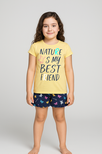 Mariposa Piżama dziewczęca Italian Fashion - żółty/granat