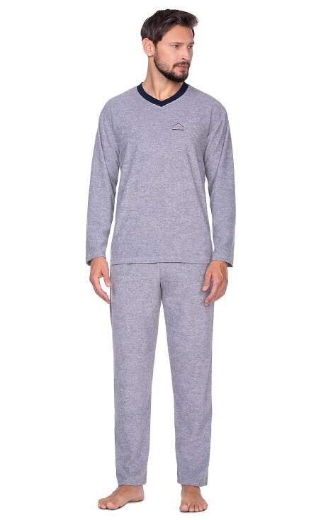 592 Piżama męska Frotte Regina - melanż ciemny