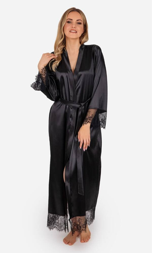 Blanka Szlafrok damski długi ByShelly - czarny