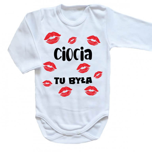 "CIOCIA tu była" Body długi rękaw Moocha biały
