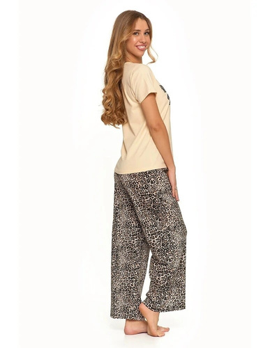 PDD4300-013 Piżama damska krótki rękaw Moraj - beżowy