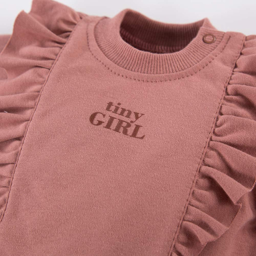 Daisy Bluza dziewczęca z falbanką Eevi - ciemny róż