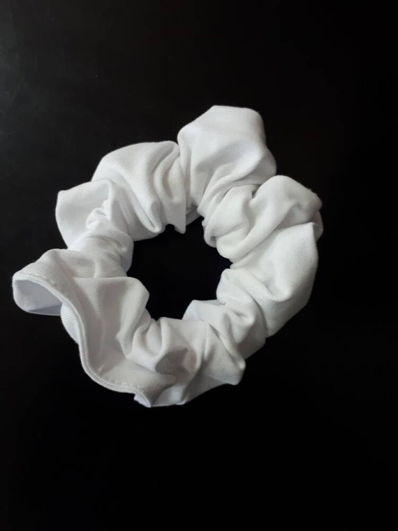 Scrunchie gumka do włosów gładka Milk&Love biały