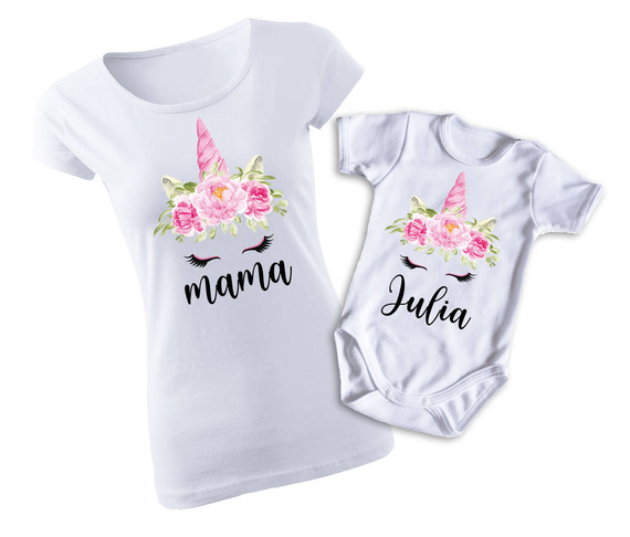 "JEDNOROŻEC" Komplet dla mamy i córki koszulka + body Moocha 